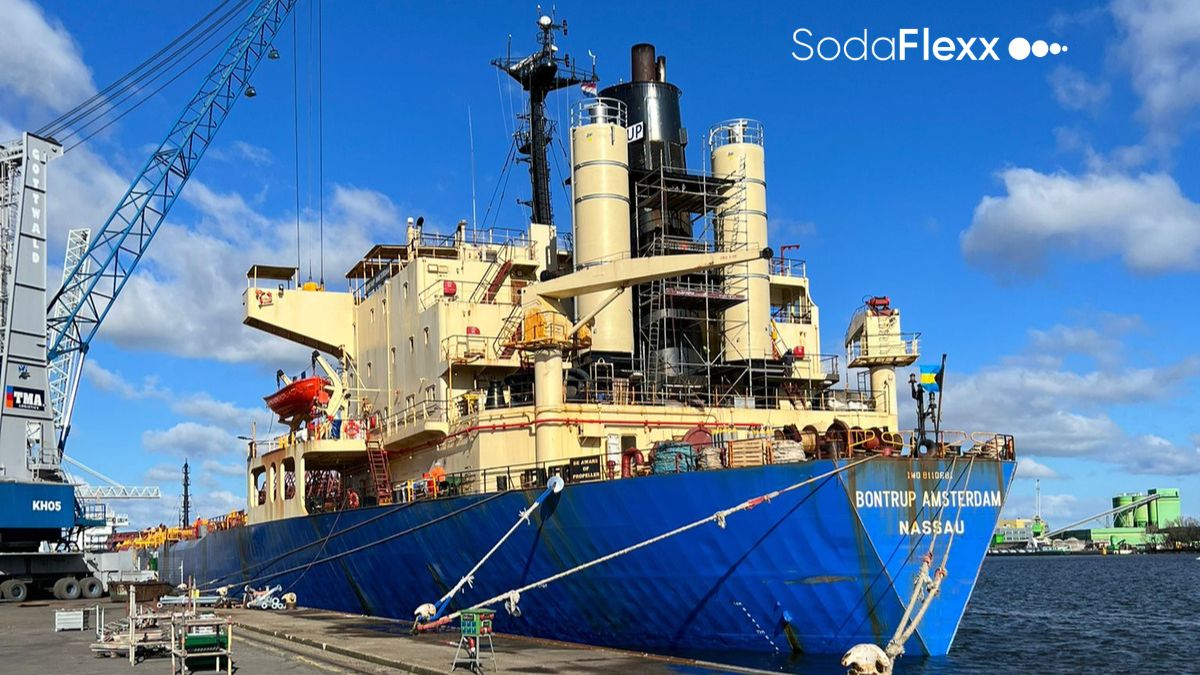 <strong>Green technologies for the shipping industry: SodaFlexx Integrated Exhaust Gas Cleaning System has been installed on “Bontrup Amsterdam” </strong>